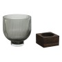 Vase Home ESPRIT Brown Grey Wood Crystal Modern 16 x 16 x 20 cm by Home ESPRIT, Vases - Ref: S3057514, Price: 22,17 €, Discou...