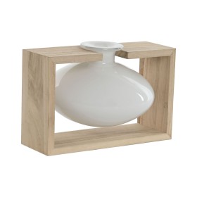 Vase Home ESPRIT Weiß natürlich Holz Kristall 22 x 16 x 15 cm von Home ESPRIT, Vasen - Ref: S3057516, Preis: 18,53 €, Rabatt: %