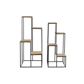 Scaffale Home ESPRIT Bianco Naturale Metallo Legno di abete 40 x 40 x 100 cm (2 Unità) di Home ESPRIT, Unità di mensole - Rif...