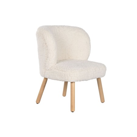 Armchair Home ESPRIT White Natural Polyester Wood 61 x 58 x 68 cm by Home ESPRIT, Chairs - Ref: S3057525, Price: 128,09 €, Di...