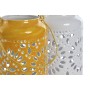 Portavelas Home ESPRIT Amarillo Blanco Hierro 15 x 15 x 26 cm (2 Unidades) de Home ESPRIT, Candelabros y portavelas - Ref: S3...