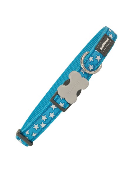 Dog collar Red Dingo Style Turquoise Stars (2,5 x 41-63 cm) | Tienda24 Tienda24.eu