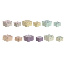 Jewelry box Home ESPRIT Multicolour Mango wood 10 x 10 x 6 cm (2 Pieces) (6 Units) by Home ESPRIT, Wardrobe Jewellery Organis...