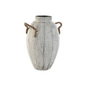 Vase Home ESPRIT Blanc Métal Corde 20 x 20 x 33 cm de Home ESPRIT, Vases - Réf : S3057704, Prix : 29,57 €, Remise : %