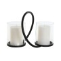 Candleholder Home ESPRIT Black Silver Metal Crystal 24 x 19 x 18 cm (2 Units) by Home ESPRIT, Candelabras and candle holders ...