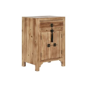 Mesita de Noche Home ESPRIT Negro Natural Madera de abeto Madera MDF 45 x 34 x 66 cm de Home ESPRIT, Mesillas de noche - Ref:...