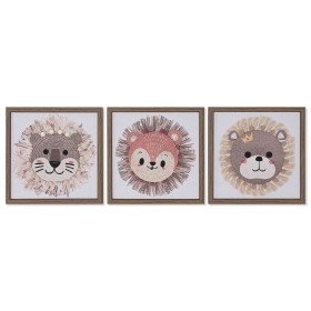 Tela Home ESPRIT Bianco Naturale Per bambini animali 30 x 2,6 x 30 cm (3 Unità) di Home ESPRIT, Stampe e quadri su tela - Rif...