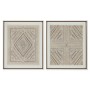 Lienzo Home ESPRIT Blanco Natural Boho 50 x 3,8 x 60 cm (2 Unidades) de Home ESPRIT, Impresiones sobre lienzo - Ref: S3057744...