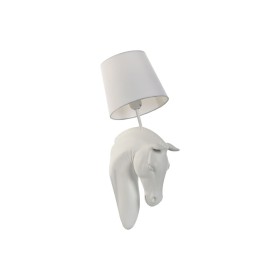 Lampada da Parete Home ESPRIT Bianco Moderno Cavallo Finitura invecchiata 220 V 18 x 21,5 x 50,5 cm (2 Unità) di Home ESPRIT,...