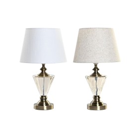 Desk lamp Home ESPRIT White Beige 28 x 28 x 48 cm (2 Units) by Home ESPRIT, Bedside and Table Lamps - Ref: S3057873, Price: 6...