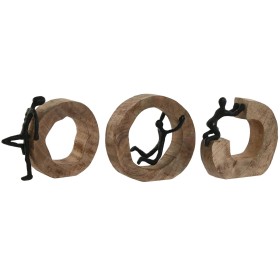 Figurine Décorative Home ESPRIT Marron Noir 20 x 7 x 19 cm (3 Unités) de Home ESPRIT, Objets de décoration - Réf : S3057930, ...