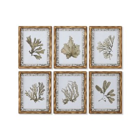 Painting Home ESPRIT Green Beige Golden Botanical plants 28 x 2,8 x 36 cm (6 Units) by Home ESPRIT, Prints on Canvas - Ref: S...