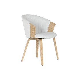 Dining Chair DKD Home Decor 43 x 50 x 88 cm Wood White Natural rubber Light brown | Tienda24 - Global Online Shop Tienda24.eu