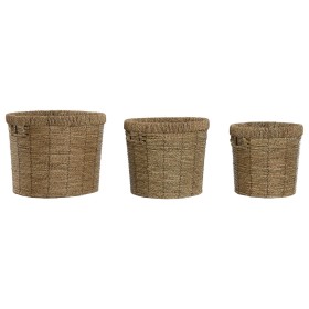 Conjunto de vasos Home ESPRIT Castanho Metal Fibra Tropical 36 x 36 x 29 cm de Home ESPRIT, Vasos - Ref: S3058149, Preço: 40,...