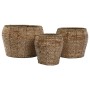 Set de Maceteros Home ESPRIT Natural Metal Fibra Tropical 32 x 32 x 25 cm de Home ESPRIT, Maceteros - Ref: S3058150, Precio: ...