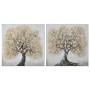 Painting Home ESPRIT Golden Canvas MDF Wood Tree Traditional 80 x 3 x 80 cm (2 Units) | Tienda24 - Global Online Shop Tienda24.eu