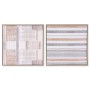 Cuadro Home ESPRIT Marrón Beige Poliestireno Lienzo Urbano 52,5 x 2,8 x 52,5 cm (2 Unidades) de Home ESPRIT, Impresiones sobr...