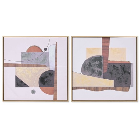 Cuadro Home ESPRIT Poliestireno Lienzo Abstracto Urbano 62,5 x 2,8 x 62,5 cm (2 Unidades) de Home ESPRIT, Impresiones sobre l...