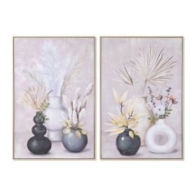 Painting Home ESPRIT Canvas MDF Wood Vase Scandinavian 62 x 4 x 92 cm (2 Units) by Home ESPRIT, Prints on Canvas - Ref: S3058...