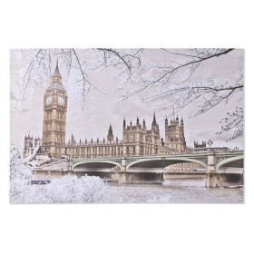 Painting Home ESPRIT White Golden Glitter London Loft 150 x 3 x 100 cm (2 Units) by Home ESPRIT, Prints on Canvas - Ref: S305...