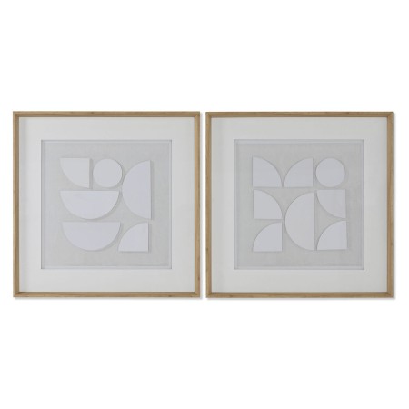 Cuadro Home ESPRIT Blanco Natural Moderno 60 x 4 x 60 cm (2 Unidades) de Home ESPRIT, Impresiones sobre lienzo - Ref: S305832...