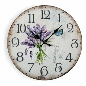 Wanduhr Weiß natürlich Holz 60 x 60 x 5,5 cm | Tienda24 - Global Online Shop Tienda24.eu