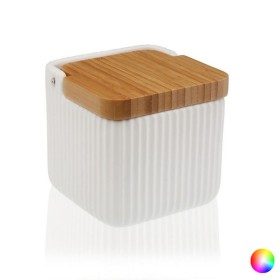 Salt Shaker with Lid Versa Ceramic Bamboo Dolomite Lemon 10 x 12,5 x 11 cm | Tienda24 - Global Online Shop Tienda24.eu