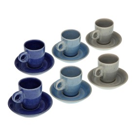 Tasse avec filtre pour infusions Home ESPRIT Bleu Vert Acier inoxydable Porcelaine Tropical 380 ml (3 Unités) | Tienda24 - Global Online Shop Tienda24.eu