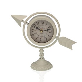 Orologio da Tavolo Versa Bianco Freccia completa Metallo (23 x 16 x 8 cm) di Versa, Orologi da scrivania e da scaffale - Rif:...