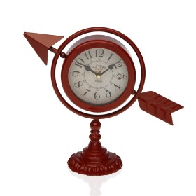 Horloge de table Versa Bordeaux Flèche pleine Métal (23 x 16 x 8 cm) de Versa, Pendulettes de bureau - Réf : S3406893, Prix :...