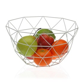 Fruit Bowl Versa White Steel Iron (27 x 13 x 27 cm) by Versa, Bowls and large cups - Ref: S3407259, Price: 7,31 €, Discount: %