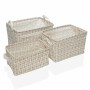 Set de basket Versa Camy Polyester Textile 3 Pièces (25 x 22 x 35 cm) de Versa, Rangements pour produits cosmétiques - Réf : ...