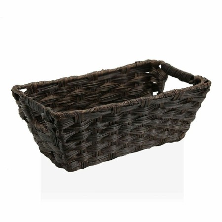 Cesta Versa Con asas Marrón oscuro Polietileno Plástico 17 x 11,5 x 29 cm de Versa, Organizadores de cosméticos - Ref: S34076...