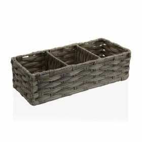 Cesta Versa Gris 3 Compartimentos Polietileno (15,2 x 10,2 x 35,6 cm) de Versa, Organizadores de cosméticos - Ref: S3407611, ...