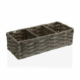 Cestino Versa Grigio 3 Compartimenti Polietilene (15,2 x 10,2 x 35,6 cm) di Versa, Organizer per cosmetici - Rif: S3407611, P...