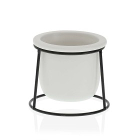 Maceta Versa Blanco Metal Cerámica Plástico Redondo Minimalista 10,5 x 11,5 x 10,5 cm de Versa, Macetas para flores - Ref: S3...