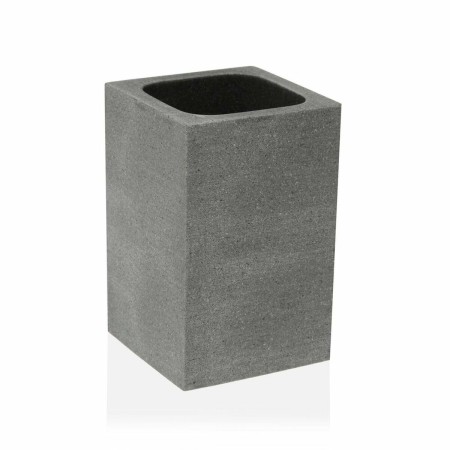 Toothbrush Holder Versa Slate Resin (7,2 x 11,2 x 7,2 cm) | Tienda24 - Global Online Shop Tienda24.eu