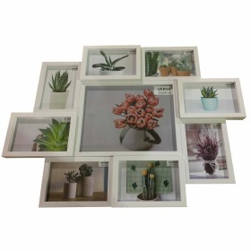 Fotorahmen Home ESPRIT Weiß natürlich Kristall Mango-Holz Blume Indianer 21 x 2 x 26,5 cm | Tienda24 - Global Online Shop Tienda24.eu