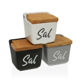 Salt Shaker with Lid Versa Ceramic Dolomite 9 x 8 x 9 cm by Versa, Dispensers for dressings and spices - Ref: S3409437, Price...