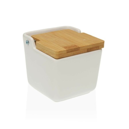 Saleiro com Tampa Versa Branco Dolomite (9 x 8 x 9 cm) | Tienda24 - Global Online Shop Tienda24.eu