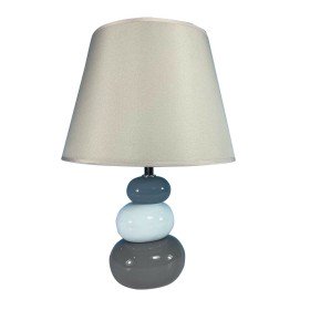 Lampe de bureau Versa Gris Bleu Céramique Textile (22,5 x 32 x 8,5 cm) de Versa, Lampes de chevet - Réf : S3409472, Prix : 18...