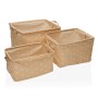 Set of Stackable Organising Boxes Versa rect stars Beige Polyester Fusion 3 Pieces | Tienda24 - Global Online Shop Tienda24.eu