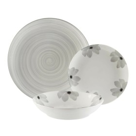 Vajilla Versa Flores Gris 18 Piezas Porcelana de Versa, Vajillas combinadas - Ref: S3409604, Precio: 40,12 €, Descuento: %