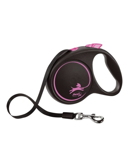 Laisse pour Chien Flexi BLACK DESIGN 5 m Rose Taille M | Tienda24 Tienda24.eu