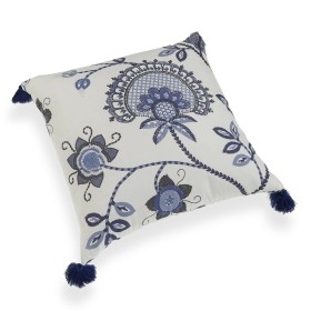 Coussin Versa Bleu Pompons Polyester (45 x 45 cm) de Versa, Coussins - Réf : S3409925, Prix : 11,56 €, Remise : %