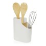 Pot pour ustensiles de cuisine Versa Blanc Bambou ABS 8,5 x 17,6 x 15 cm | Tienda24 - Global Online Shop Tienda24.eu