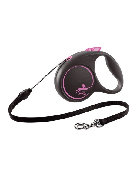 Correa para Perro Flexi BLACK DESIGN 5 m Rosa Talla S | Tienda24 Tienda24.eu