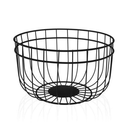 Fruit Bowl Versa Black Steel (25,5 x 15 x 25,5 cm) | Tienda24 - Global Online Shop Tienda24.eu