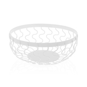 Fruit Bowl Versa White Steel (24 x 10 x 24 cm) by Versa, Bowls and large cups - Ref: S3410507, Price: 10,65 €, Discount: %