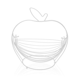 Fruit Bowl Versa White Apple Steel (24,5 x 29,5 x 30 cm) by Versa, Bowls and large cups - Ref: S3410509, Price: 12,33 €, Disc...